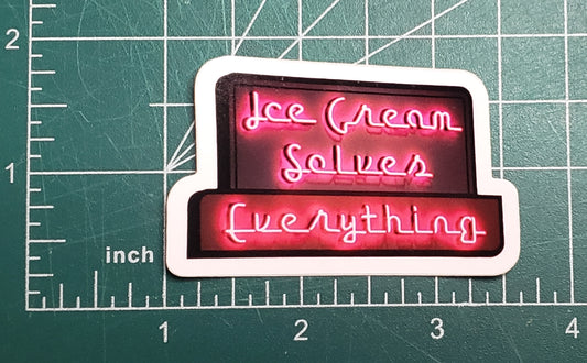 Ice Cream Solves Everything Sticker