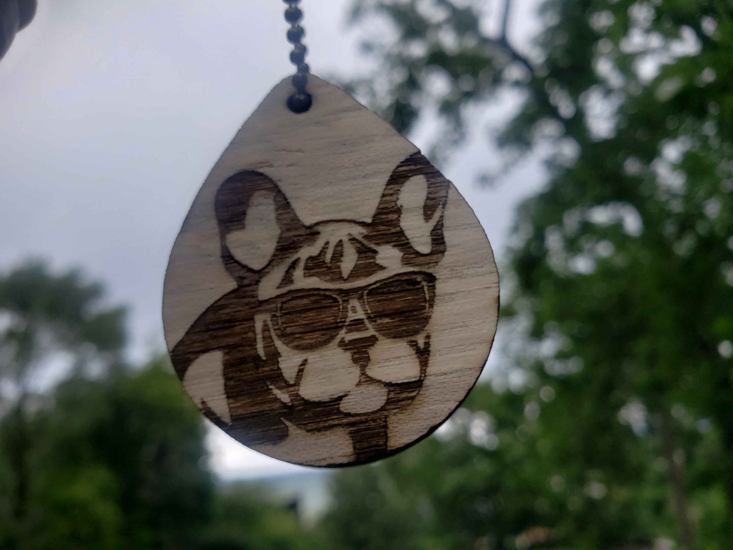 Custom Wooden Backpack Charm - Teardrop Shape